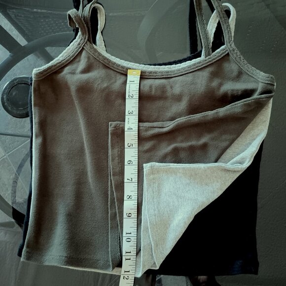 Bundle Lot of 3 Cotton Micro-rib Tank Tops in Black, Grey, Olive in Size Medium - Picture 5 of 7
